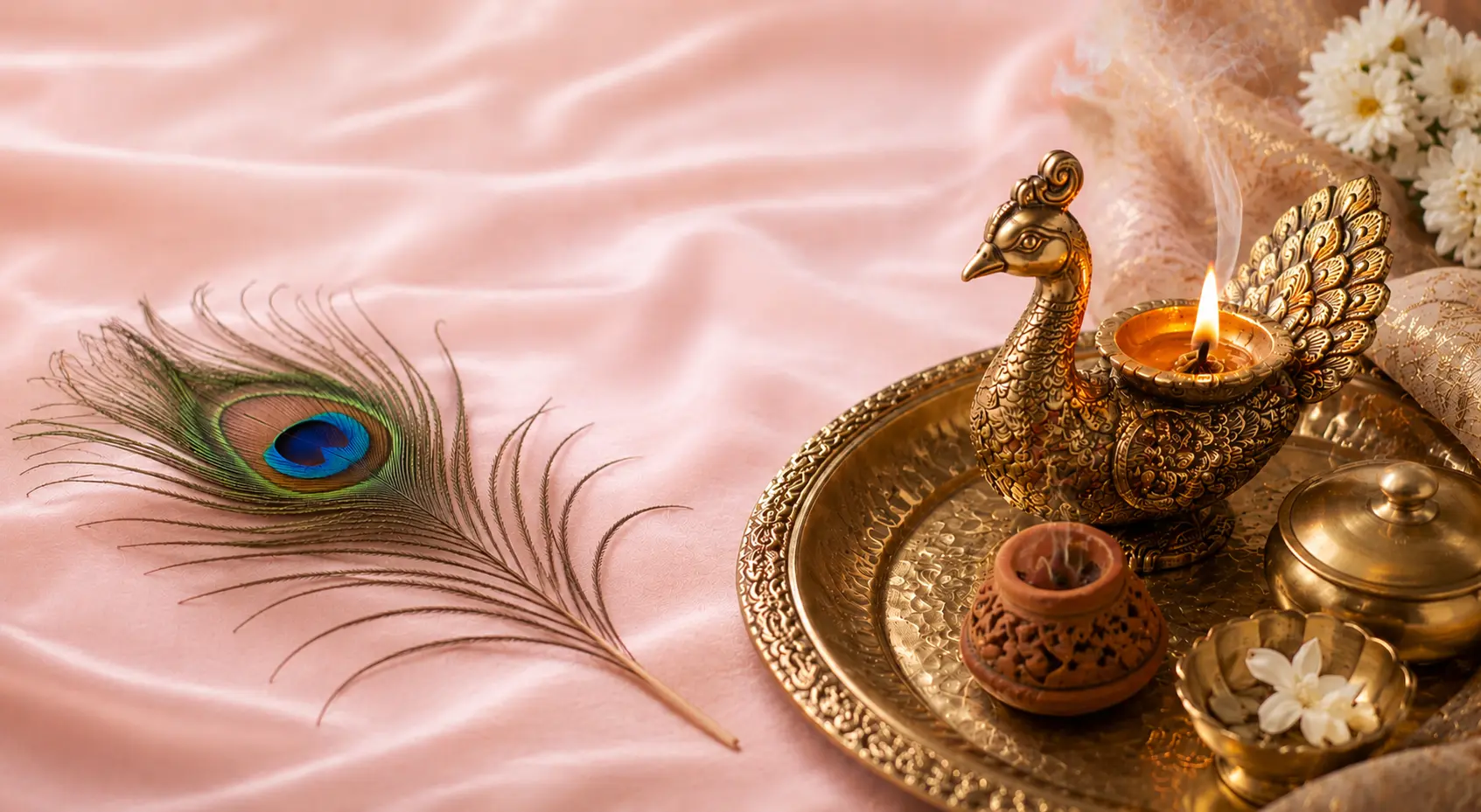 Elegant Peacock Feather representing Lord Krishna
