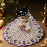 Kanha Ji White & Blue Designer Dress | Premium Laddu Gopal Dress | Kauran’s Tradition